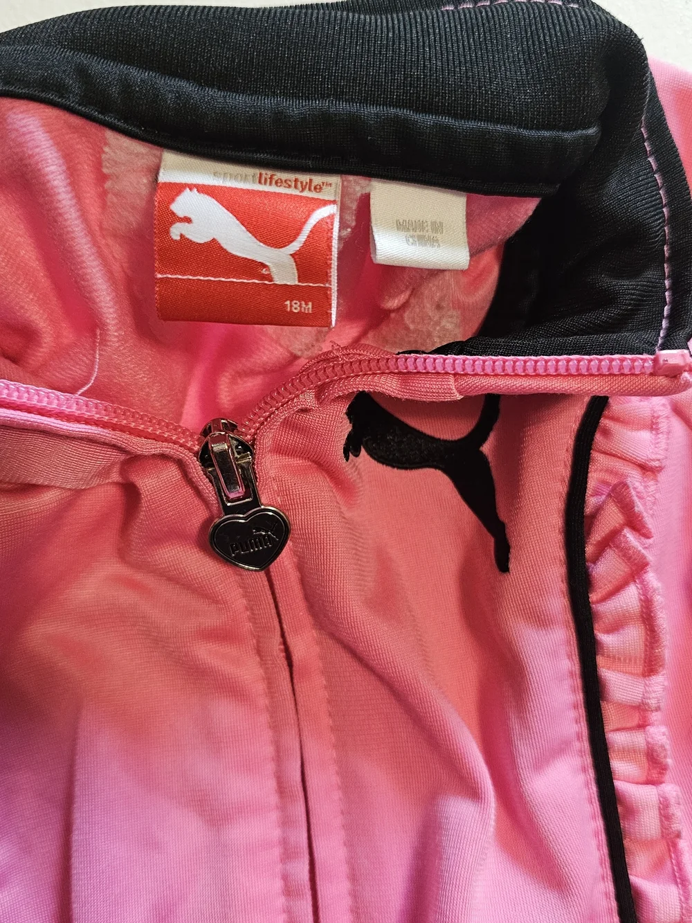 Puma Pink Girls Zip-Up Jacket